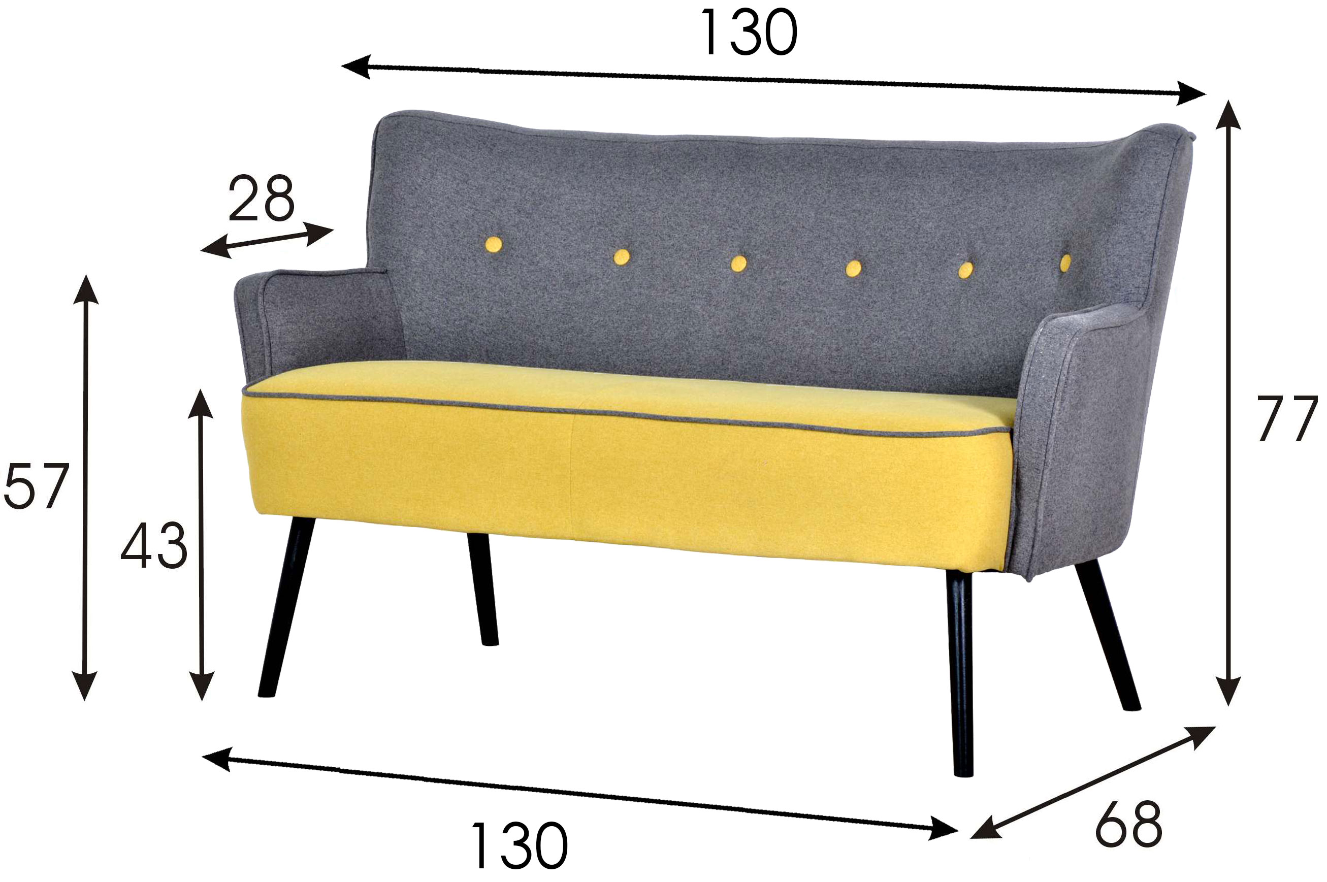 HELGA SOFA 2 mit Armlehnen